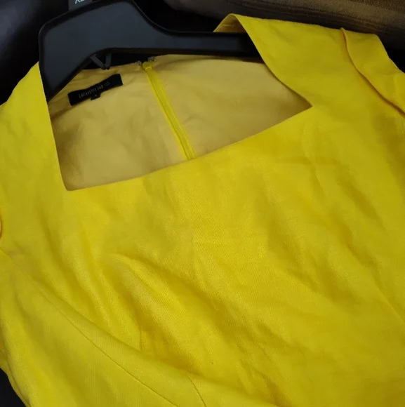 Lafayette 148 New York Vibrant Yellow Midi Dress - Picture 10 of 12